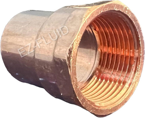 EZ-FLUID Plumbing 2" C X FIP LF Copper Female Adapter Pressure Copper Fitting, Sweat Solder Connection