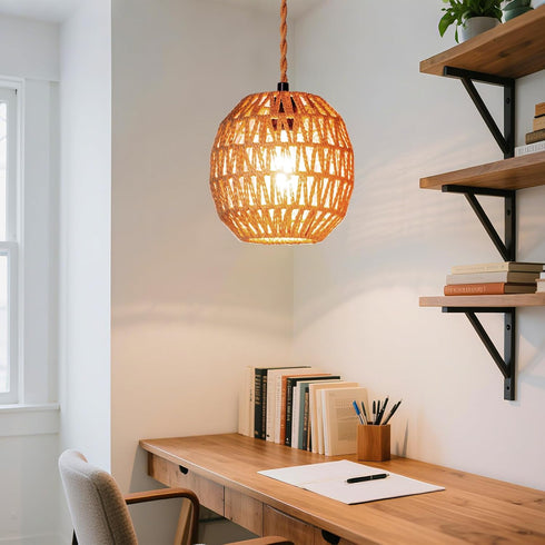 Small Lamp Shades For Table Lamps Hanging Light Boho Lamp Shades Wicker Lamp Shade for Floor Lamps, Rattan Lampshade