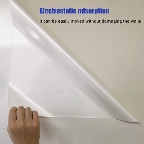 Static Whiteboard Wallpaper Roll - Portable Restickable Dry Erase White Board Wall Paper (16.5X196 in.) for Home