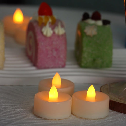 24 Pack CANDLE CHOICE Battery Operated Flameless Tea Lights Bright Flickering LED Tealight Candles for Wedding Table