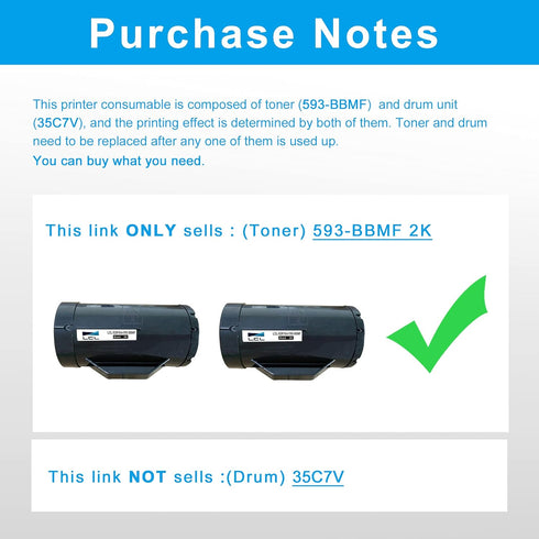 LCL Compatible Toner Cartridge Replacement for Dell H815 H815dw S2815dn S2810dn 593-BBMF 593-BBML, 6000 Pages (2-Pack