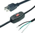 10FT 18 Gauge 3 Prong AC Power Cord - Cable with ON/OFF Switch, NEMA 5-15 Plug SJTW 18AWG 10A125VAC