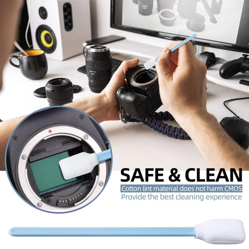 Foam Printer Cleaning Swabs Sticks, BIHYM Square Lint-Free Foam Tip Swab for Camera and Inkjet Printer