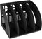 SAYEEC Sturdy Magazine Holder, 4 Compartments Plastic Desktop File Organizer for Document Storage (Black)