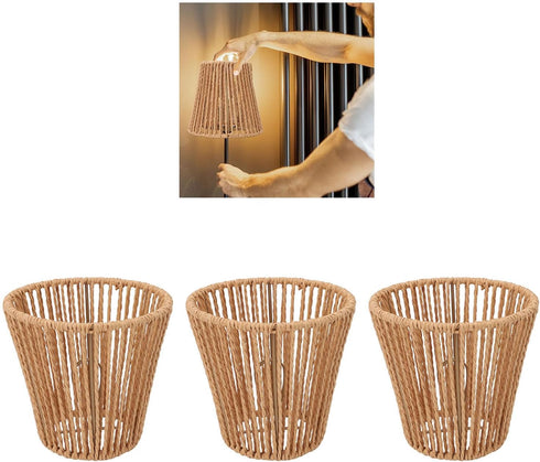 E14 E14 Aramox Handwoven Lampshades, Paper Rope Material, ClipOn Small Lamp Shades for Pendant Lights, Chandeliers