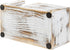 MyGift Shabby White Washed Solid Wood Sticky Note Holder, Office Desktop Storage Caddy for Memo Pads and Pens