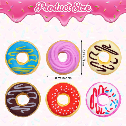 Donut Erasers, 100 Pieces 3D Cute Food Mini Erasers, Novelty Pencil Erasers for Candy Party Favor Gift Filling and Art