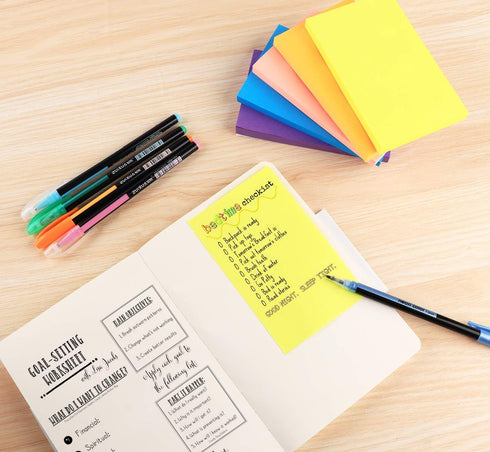Large Sticky Notes 1000 Sheets, 3 x 5'' Self-Stick Pads, 10 Pack, Bright Colorful Memo Pads for Home, Office, School