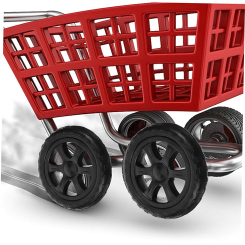 2pcs PRETYZOOM Supermarket Shopping Cart Replacement Wheels Rolling Grocery Cart Wheels