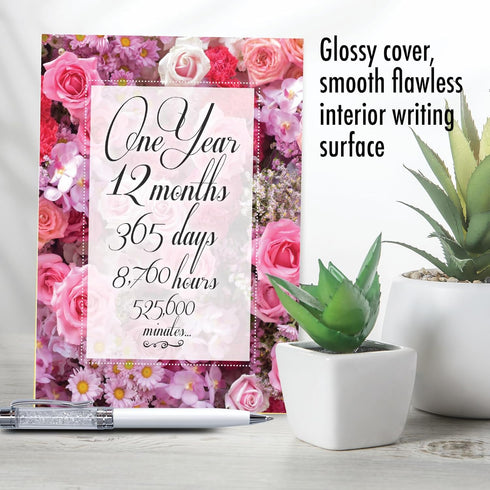 NobleWorks 1st Milestone Anniversary Notecard w/Envelope - 1 Year of Marriage, Love Flower for Couples, Husband, Wife