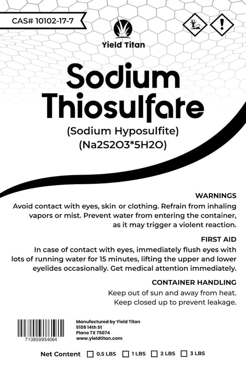 High Purity Sodium Thiosulfate for Chemical Reduction and Laboratory Use (1lb)
