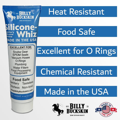 4 Oz. XL Tube Silicone-Whiz Grease, Food Grade Lubricant for O-Rings, Gasket, Mixer, Extends Life of Kitchen Equipment
