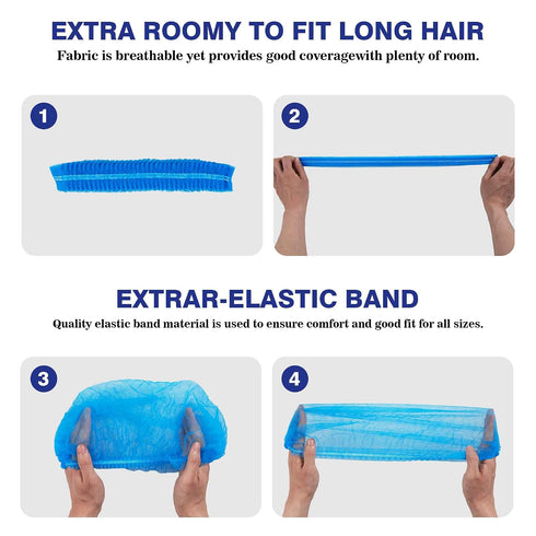 ROMSPRI 200 Pack Pull-out box Disposable Thick Hair Nets for Spray Tanning,for Women & Men - Non-Woven Breathable