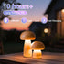 Gifts(2 Packs) Mushroom-Night-Lights Rechargeable, Cordless Wooden Mushroom Table Lamps, Portable Desk Lamps