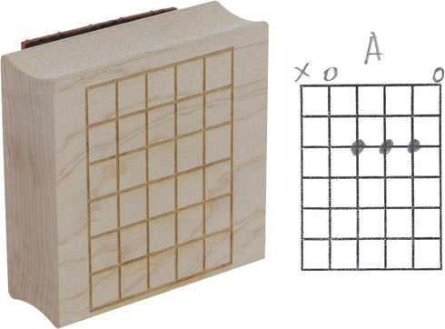 ExcelMark Wooden Rubber Stamp - Guitar Chord Chart, 5 Frets