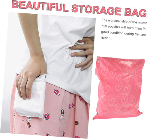 100pcs Packaging Gogogmee Pink Menstrual Bags Self Sealing Sanitary Pouches for Women Disposal Bags Strong Adhesive