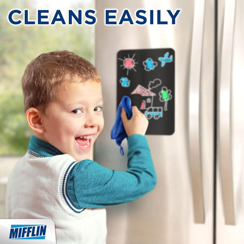 Mifflin-USA Magnetic Dry Erase Black Board Sheet for Fridge (12 x 8"), Stain-Resistant Kitchen Planner Board