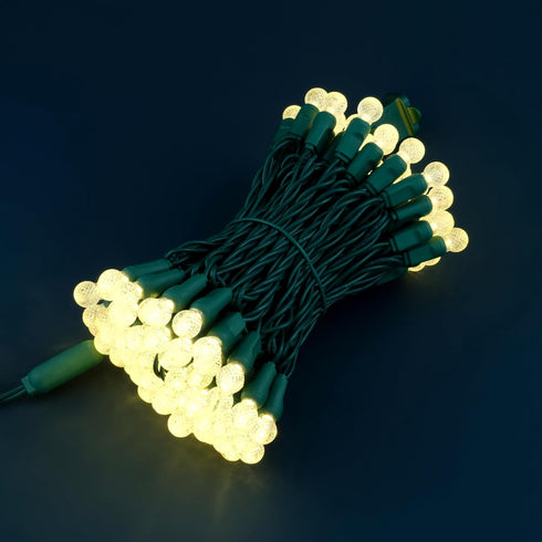 SWEET SHINE 100 33 G12 Warm White Raspberry One-Piece LED Christmas Lights, ft Green Cord High Waterproof UL Certified