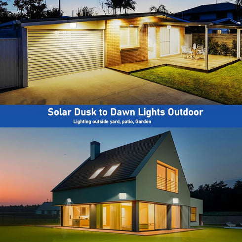 226 3 (2 Pack) Solar Flood Lights Outdoor, LEDs Flood Lights Motion Sensor, Dusk to Dawn Solar Outdoor Lighting