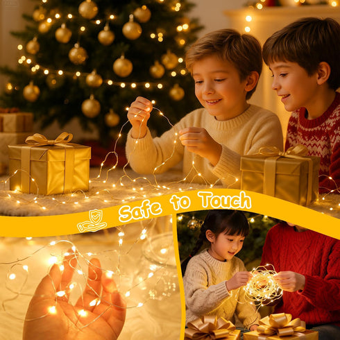 300LED in99ft 12Modes Fairy Lights Twinkle String Light Plug Bendable Silver Copper Wire Firefly Lights, with Timer