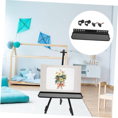 STOBOK Brush Drawing Tool Storage Easel, Detachable Tripod Pallet Board with Paints Tray for Easel Accessories