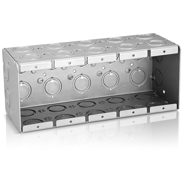 Yaocom Solid 3-1/2 Inch Deep Five Gang Masonry Box Galvanized Steel Electrical