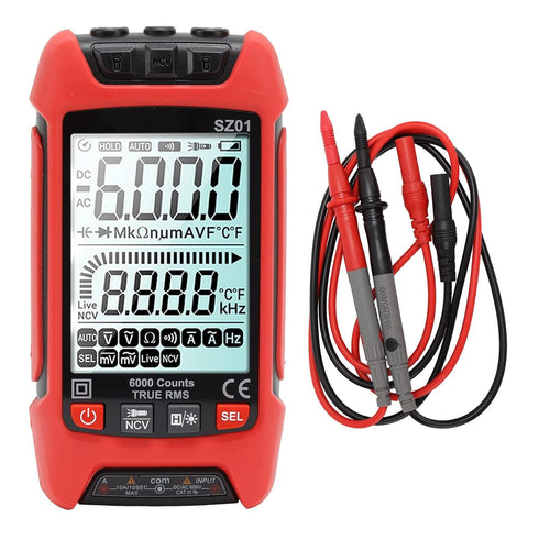 Digital Multimeter, DC AC Voltmeter, High Accuracy Tester Kit, Backlight LCD Display, Test Leads