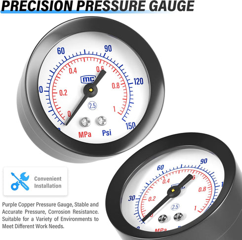 TAILONZ PNEUMATIC 1/4 Inch NPT AFR2000 Air Filter Pressure Regulator Kit (0 to 145 Psi) with Gauge