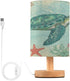 ALAZA Bedside Table Lamp for Bedroom Coastal Sea Turtle Nightstand LED Light