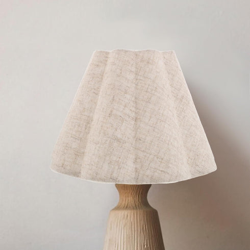 Homoyoyo Floor Lamp Shade: Linen Table Lamp Shade - Pleated Scalloped Lampshade - Decorative Fabric Light Cover