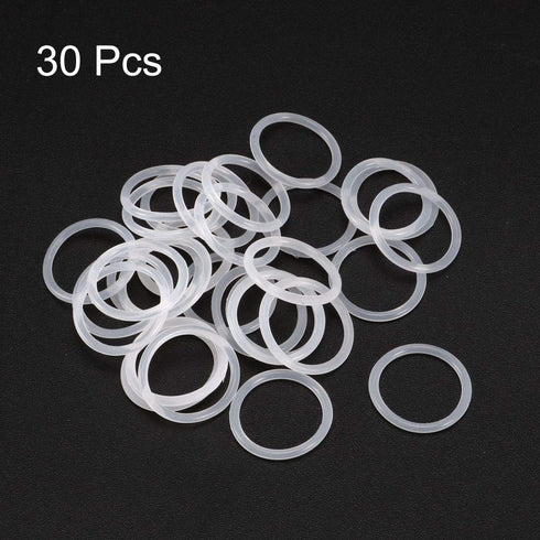 uxcell Silicone O-Rings, 16mm OD 13mm ID 1.5mm Width VMQ Seal Gasket for Compressor Valves Pipe Repair, White, Pack of 30