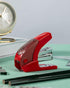 Effortless Mini Stapler Set, 20 Sheet Capacity, Integrated Remover & Staple Storage, 1000 Staples, Red