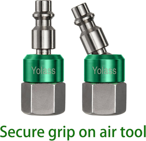 Yolass Air Tool Fittings, 1/4"FNPT 360° Swivel Utility Industrial Air Hose Fittings, 2Pcs 1/4"NPT Plug
