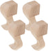 DOITOOL 4pcs Solid Wood Carved Furniture Legs European Style Replacement Feet for