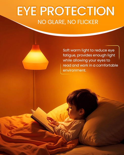 Bulbs 2000K, A19 9W E26 Bulb (60 Bulb, 2 Pack Bonlux Amber Light LED Yellow Soft Warm Sleep Light Blue Light Blocking
