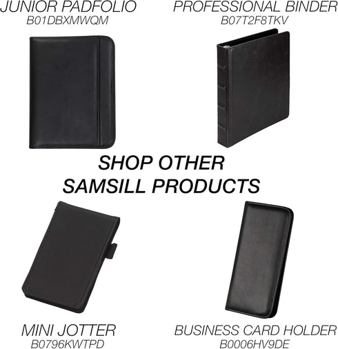 Samsill Professional Padfolio, Black, Full Size, 10.1 Inch Tablet Sleeve, 8.5 x 11 Inch Notepad