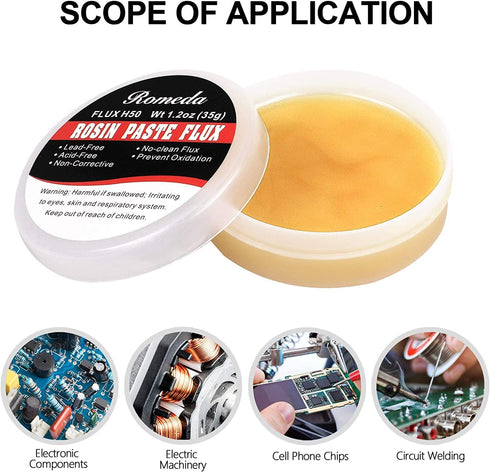 4 Jar Solder Flux, Rosin Soldering Flux Paste for Lead-Free Electronics Soldering DIY (1.2oz/35g in a Jar)