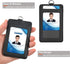 PU Leather ID Badge Holder, Life-Mate ID Badge Holder with Clear ID Window, Credit Card Slot, Black Lanyard