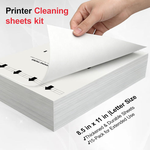 kiecpoy 15-Pack, 8.5 11 Inches Printer Cleaning Sheets x Thickened Design printer cleaning kit for Laser & Inkjet