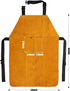 23x35 inches Leather Welding Apron, Flame & Spark Resistant Bib, Safety Smock, Protective Clothing Gear
