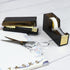 Buqoo Black Gold Acrylic Stapler and Tape Dispenser Set, 1-Inch Core Tape Holder, 6.3 Inches Fabric Scissors