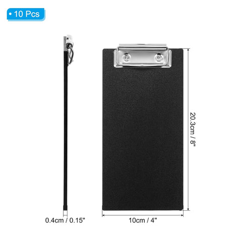10Pcs PATIKIL Check Presenters for Restaurants, Mini Clipboard Wood Check Holder Half Page Menu Holder for Restaurant