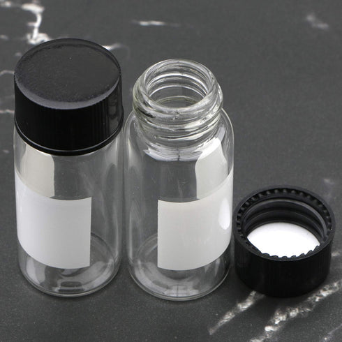 10-Pack 10ml Premium Clear Glass Vials with Lids, Borosilicate Glass Small Vials for Samples with Labels
