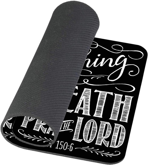 Funny Quote Mouse Pad, Christian Bible Verse Let Everything That has Breath Praise, 9.5 x 7.9 Inch