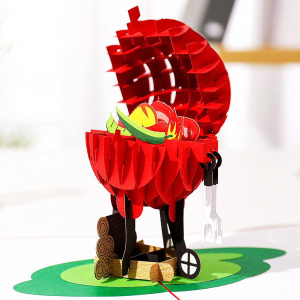 Liif BBQ Steak And Grill Barbecue Father's Day Pop Up Card, 3D Greeting Card for All Occasions
