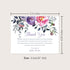 5.5x4.25 Sympathy Thank You Acknowledgement Cards, Personalized Pink and Purple Flowers Funeral Thank You Cards, Flat