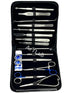 New Premium Stainless Steel Biology Lab Dissection Kit Set, Scalpel Knife Handle, Blades, Forceps, Scissors