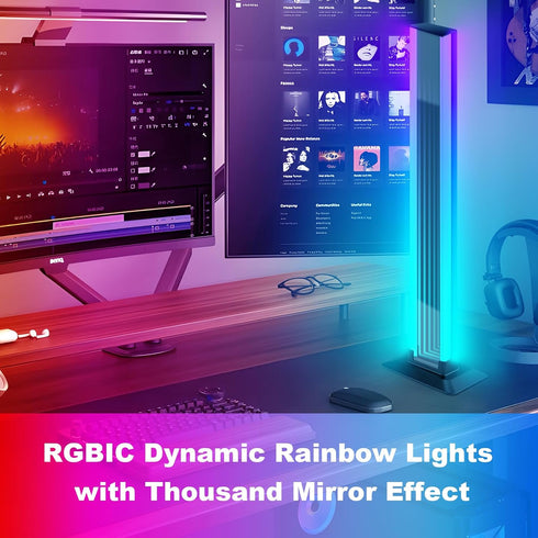 RGBW LED Light Strip, Music Sync RGB IC LED Lights Bars, USB Powered Ambient Lighting, Remote Control Color Changing