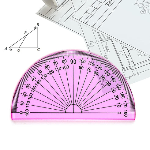 6 Inch Set Coopay Math Geometry Tool Plastic Ruler Square Includes Straight Ruler, Triangles, Protractor for Student