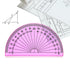 6 Inch Set Coopay Math Geometry Tool Plastic Ruler Square Includes Straight Ruler, Triangles, Protractor for Student